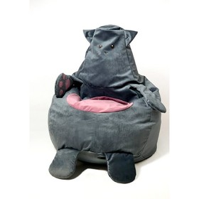 Pehmustettu istuin GO GIFT Harmaa Oxford Kissa 105 x 80 cm