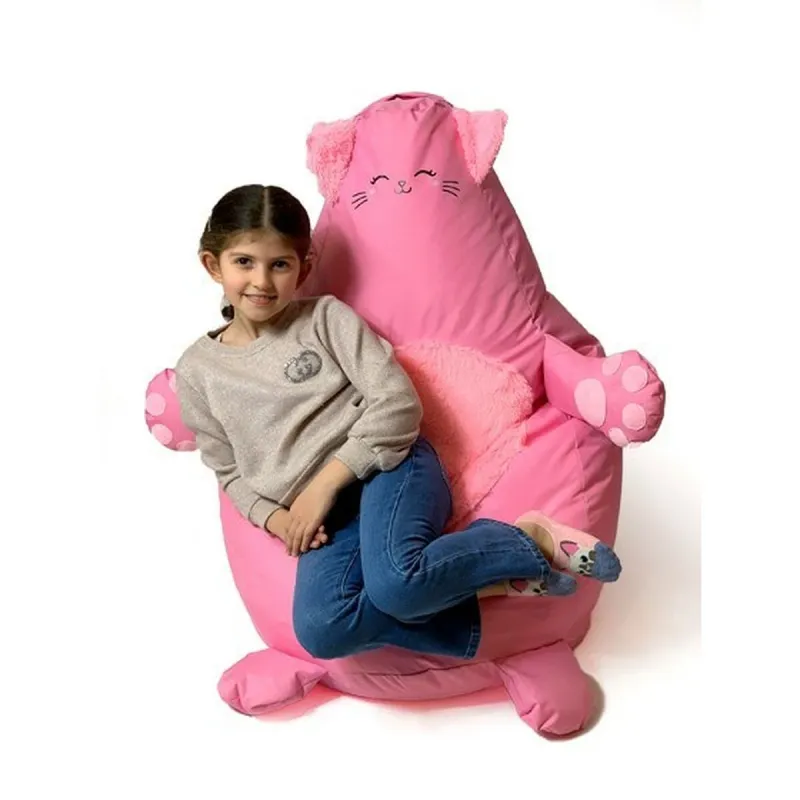 Pufs GO GIFT Rozā Oxford Kaķis 130 x 90 cm
