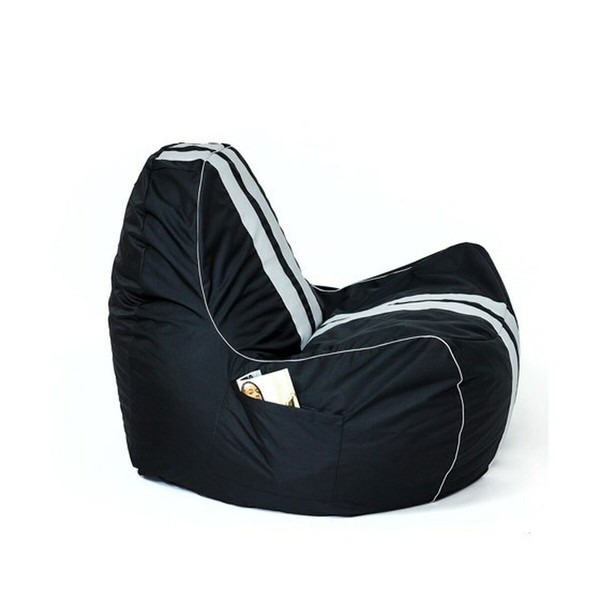 Pouffe GO GIFT White Black Oxford tejido antidesgarros 140 x 100 x 100 cm 140 x 100 cm