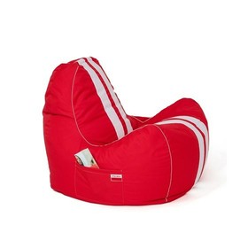 Pouffe GO GIFT White Red Oxford tejido antidesgarros 140 x 100 x 100 cm 140 x 100 cm