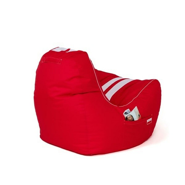 Pufs GO GIFT Balts Sarkans Oxford tejido antidesgarros 140 x 100 x 100 cm 140 x 100 cm