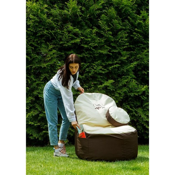 Пуф GO GIFT Бежевый Бронзовый Oxford tejido antidesgarros 120 x 90 x 90 cm