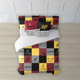 Antklodės užvalkalų rinkinys Harry Potter Hogwarts Spalvotas Lova 120 200 x 200 cm