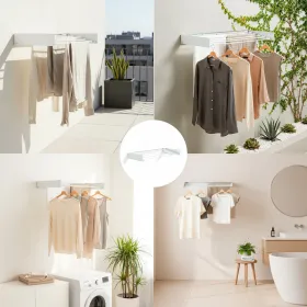 Foldable Extendable Retractable Wall Clothes Drying Rack Dryva 80 InnovaGoods