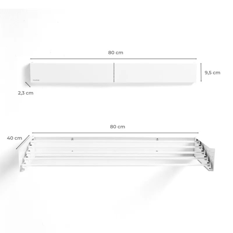 Foldable Extendable Retractable Wall Clothes Drying Rack Dryva 80 InnovaGoods