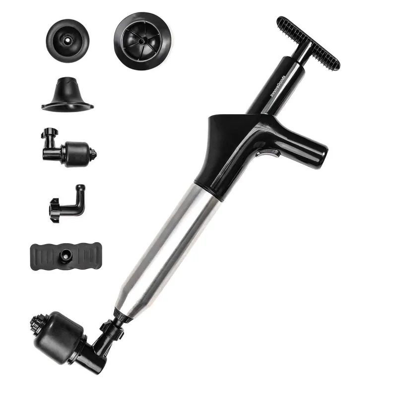 High-Pressure Compressed Air Plunger with Accessories and 5-in-1 Pressure Gauge Jetpro InnovaGoods