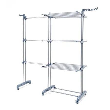 Foldable Vertical Extendable Clothes Drying Rack with Wheels Dolver XL InnovaGoods 30 Bars