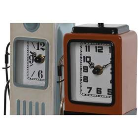 Table clock Home ESPRIT Blue Orange Vintage gasolinera (2 Units)
