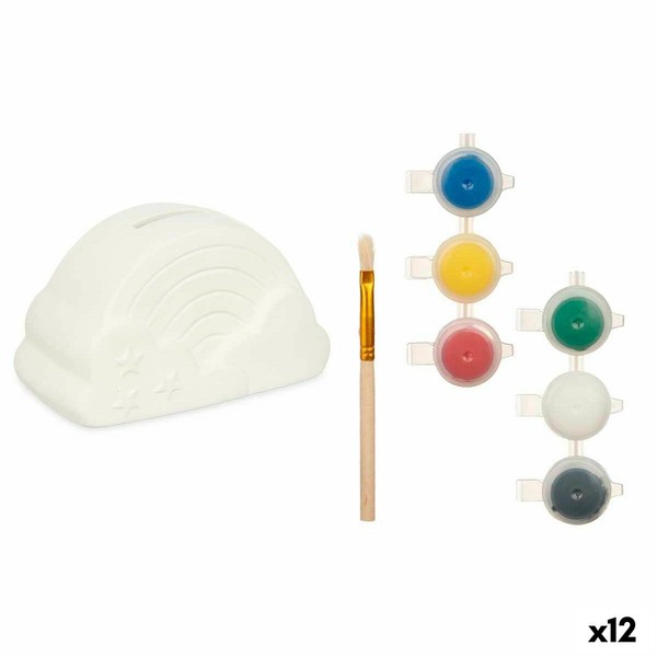 Paint Your Own Money Box Pincello Ceramic Rainbow 13,9 x 8,4 x 9,6 cm 13,9 x 8 x 8 cm (12 Units)