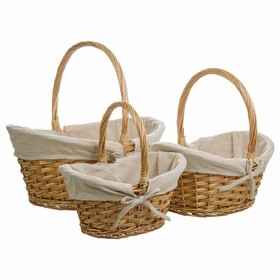 Basket set Alexandra House Living Natural wicker Willow wood 3 Pieces