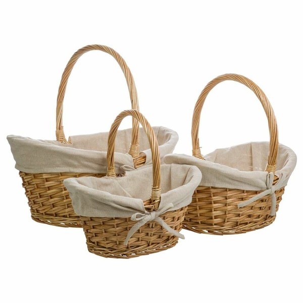 Basket set Alexandra House Living Natural wicker Willow wood 3 Pieces