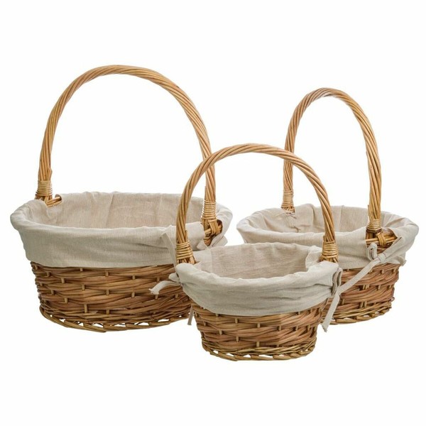 Basket set Alexandra House Living Natural wicker Willow wood 3 Pieces