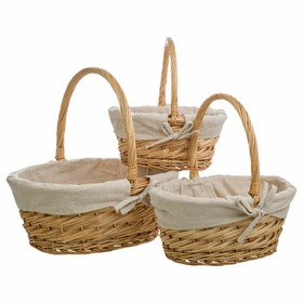 Basket set Alexandra House Living Natural wicker Willow wood 3 Pieces