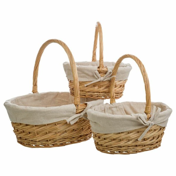 Basket set Alexandra House Living Natural wicker Willow wood 3 Pieces