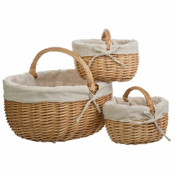 Basket set Alexandra House Living Natural wicker Willow wood 3 Pieces