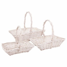 Basket set Alexandra House Living White wicker Willow wood 3 Pieces