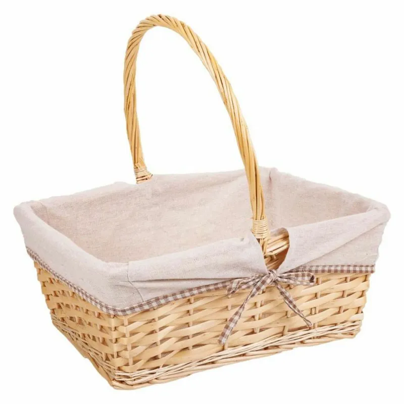 Basket set Alexandra House Living White Natural wicker Willow wood 3 Pieces
