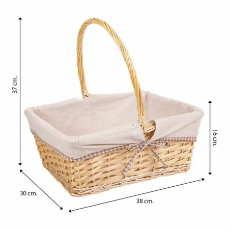 Basket set Alexandra House Living White Natural wicker Willow wood 3 Pieces