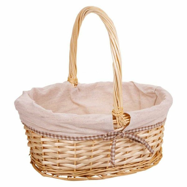 Basket set Alexandra House Living White Natural wicker Willow wood 3 Pieces