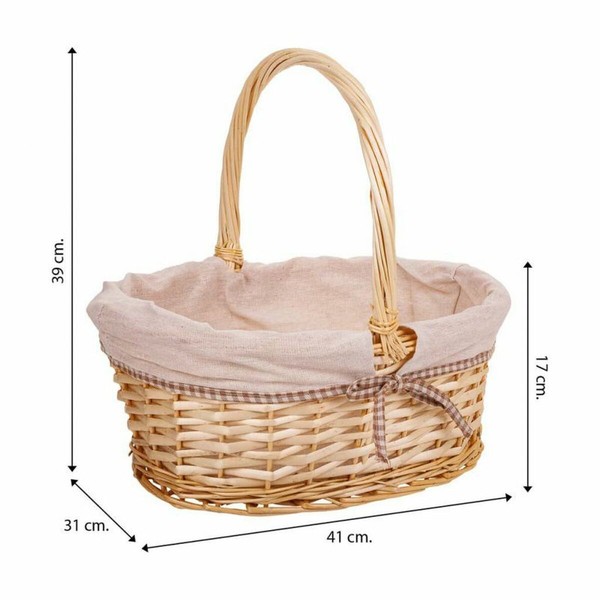 Basket set Alexandra House Living White Natural wicker Willow wood 3 Pieces