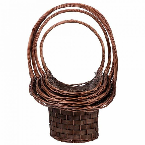 Basket set Alexandra House Living Brown wicker Willow wood 4 Pieces