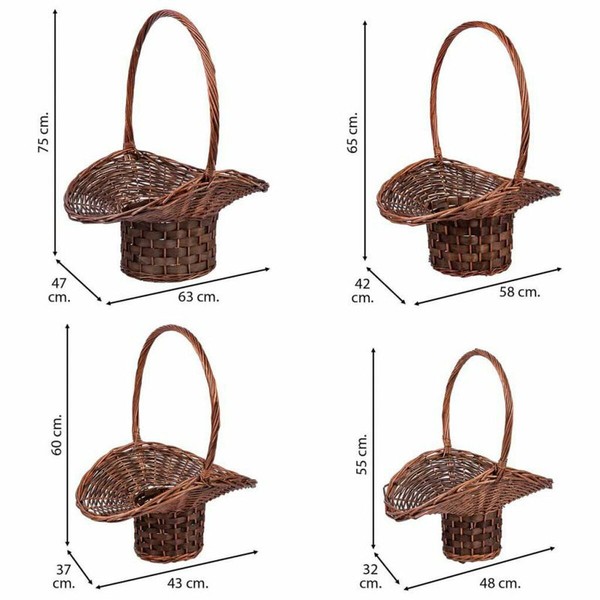 Basket set Alexandra House Living Brown wicker Willow wood 4 Pieces