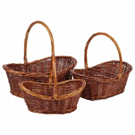 Basket set Alexandra House Living Brown wicker Willow wood 3 Pieces