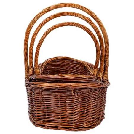 Basket set Alexandra House Living Brown wicker Willow wood 3 Pieces