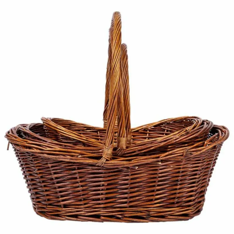 Basket set Alexandra House Living Brown wicker Willow wood 3 Pieces