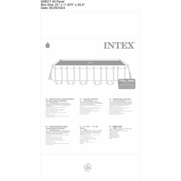 Покрытия для бассейнов Intex 488 x 244 cm Солнечный Прямоугольный