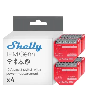 Išmanusis lizdas Shelly SHELLY 1PM GEN4 4-PACK Wi-Fi 230 V 16 A (4 vnt.)