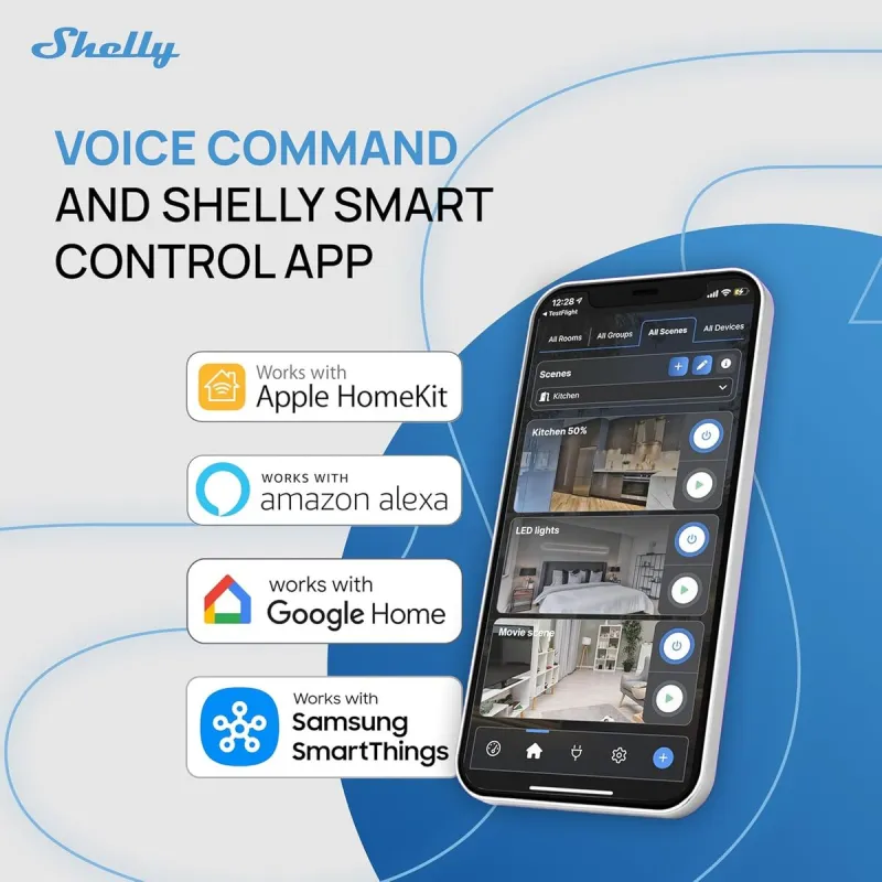Išmanusis lizdas Shelly SHELLY 1PM GEN4 4-PACK Wi-Fi 230 V 16 A (4 vnt.)