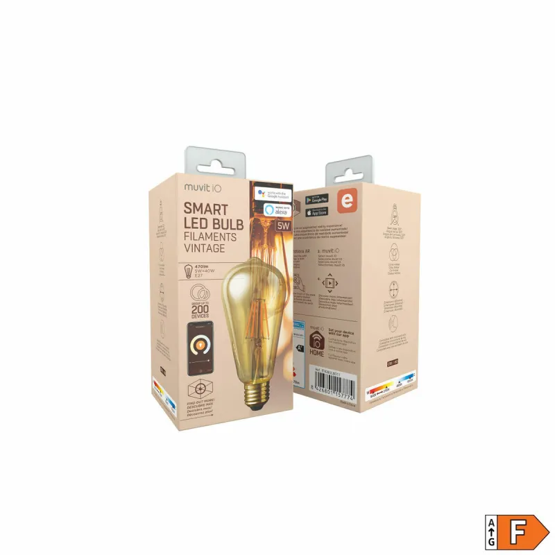 Smart Light bulb Muvit iO 5 W E27 1800 K 2700 K 480 Lm Wi-Fi