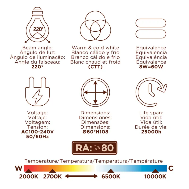 Smart Light bulb muvit iO iO E27 2700 K 6500 K 800 lm