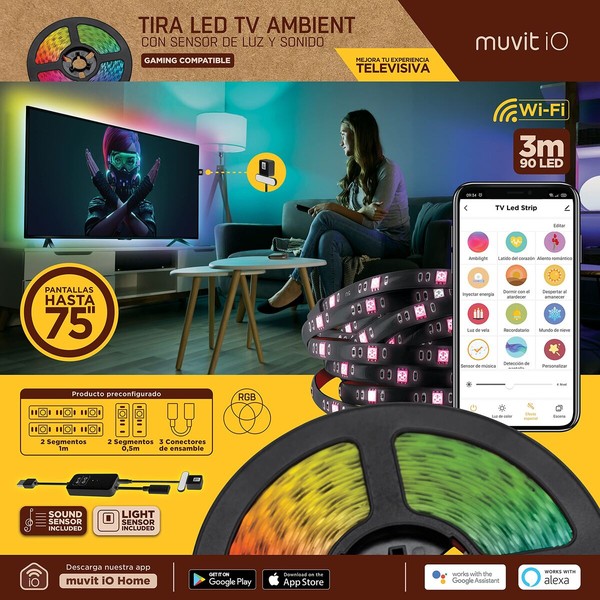 LED juostos Muvit iO Juoda 30 cm 3 m