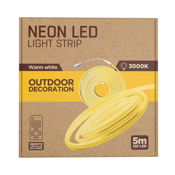 LED strēmeles muvit iO iO Silts balts Caurspīdīgs 5 m Neona