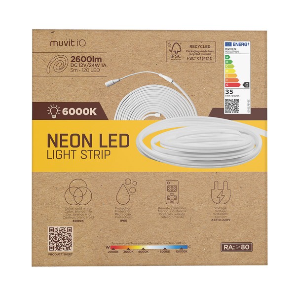 LED juostos muvit iO iO Cool Balta Skaidrus 5 m Neonas