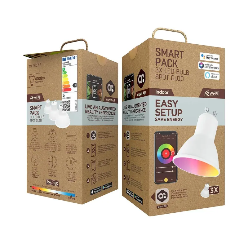 Смарт-Лампочка Muvit iO Pack 3 5,5 W GU10 400 lm Wi-Fi LED 2700 K 6500 K