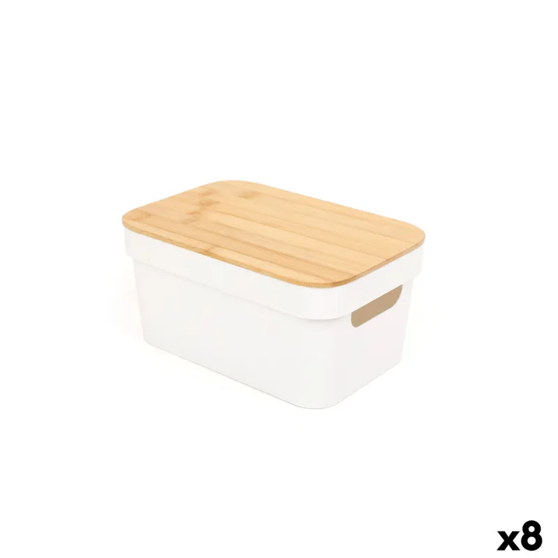 Multi-use Box Confortime White Brown Bamboo Plastic (8 Units)