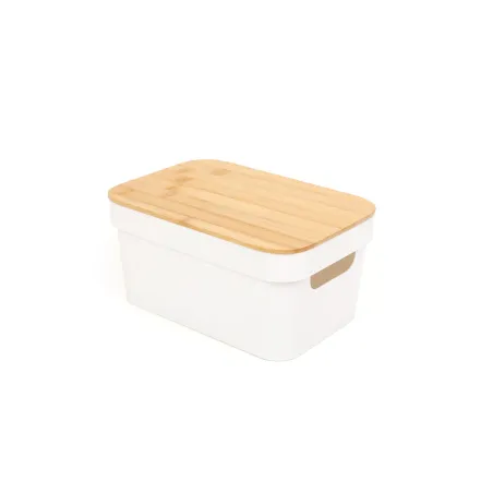 Multi-use Box Confortime White Brown Bamboo Plastic (8 Units)