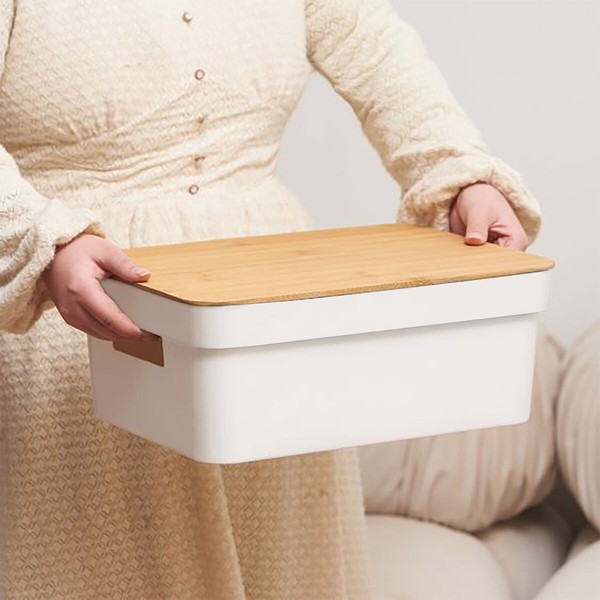 Multi-use Box Confortime White Brown Bamboo Plastic (6 Units)