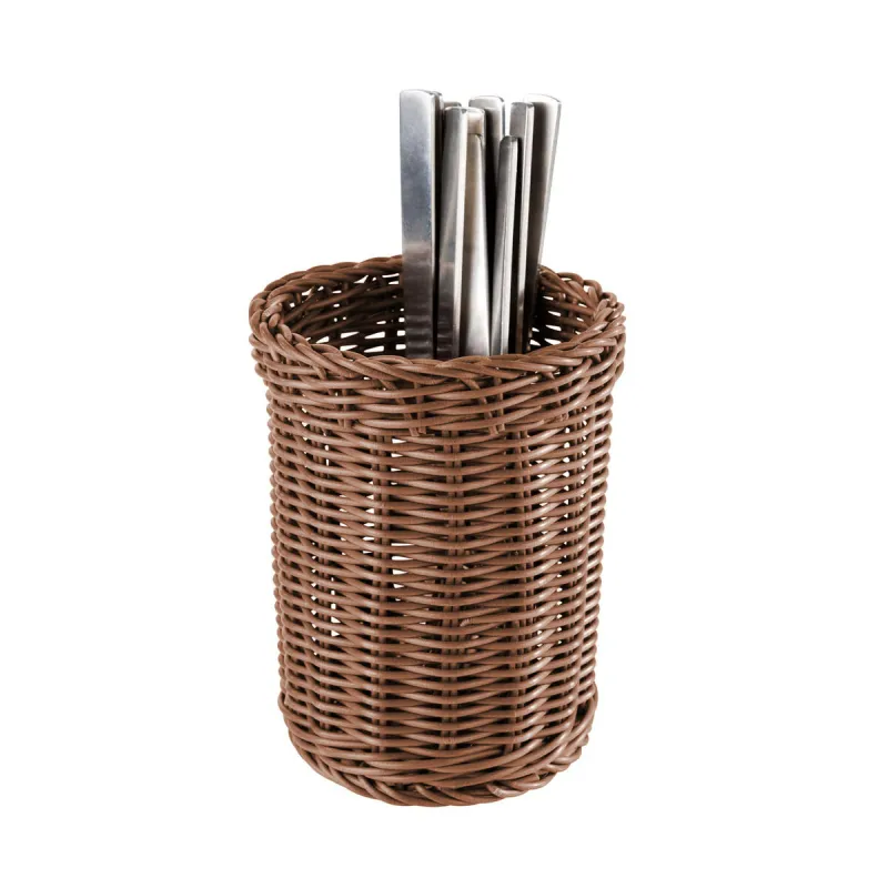 Cutlery basket My Bar RATTAN polypropylene 12 x 12 x 16 cm (12 Units)