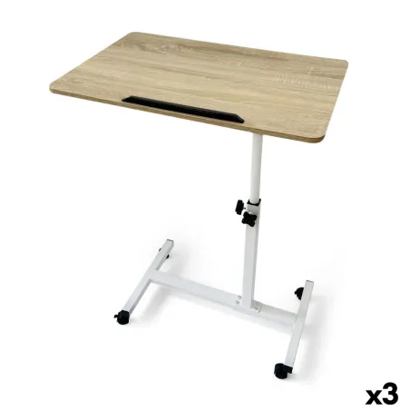 Side table MobleKit White Brown 60 x 40 x 59 cm Wood Metal (3 Units)