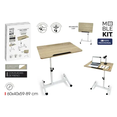 Side table MobleKit White Brown 60 x 40 x 59 cm Wood Metal (3 Units)