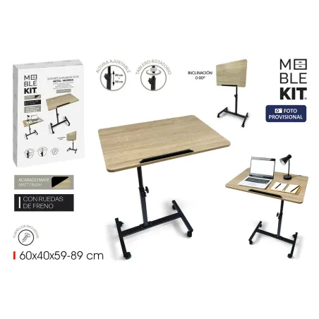 Side table MobleKit Brown Black 60 x 40 x 59 cm Wood Metal (3 Units)