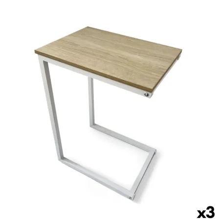 Side table MobleKit White Brown 40 x 30 x 60 cm Wood Metal (3 Units)