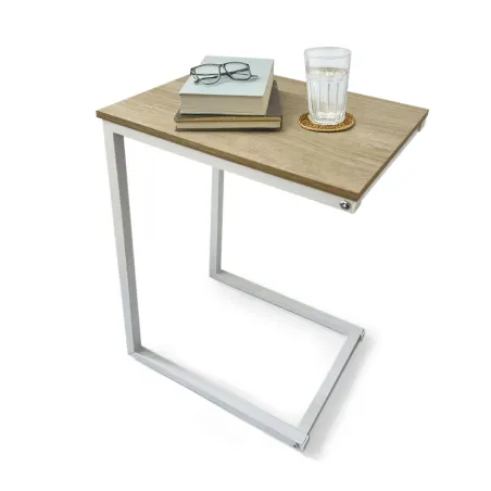 Side table MobleKit White Brown 40 x 30 x 60 cm Wood Metal (3 Units)