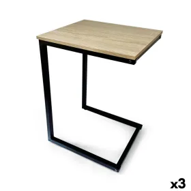 Side table MobleKit Brown Black 40 x 30 x 60 cm Wood Metal (3 Units)