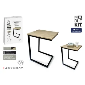 Side table MobleKit Brown Black 40 x 30 x 60 cm Wood Metal (3 Units)