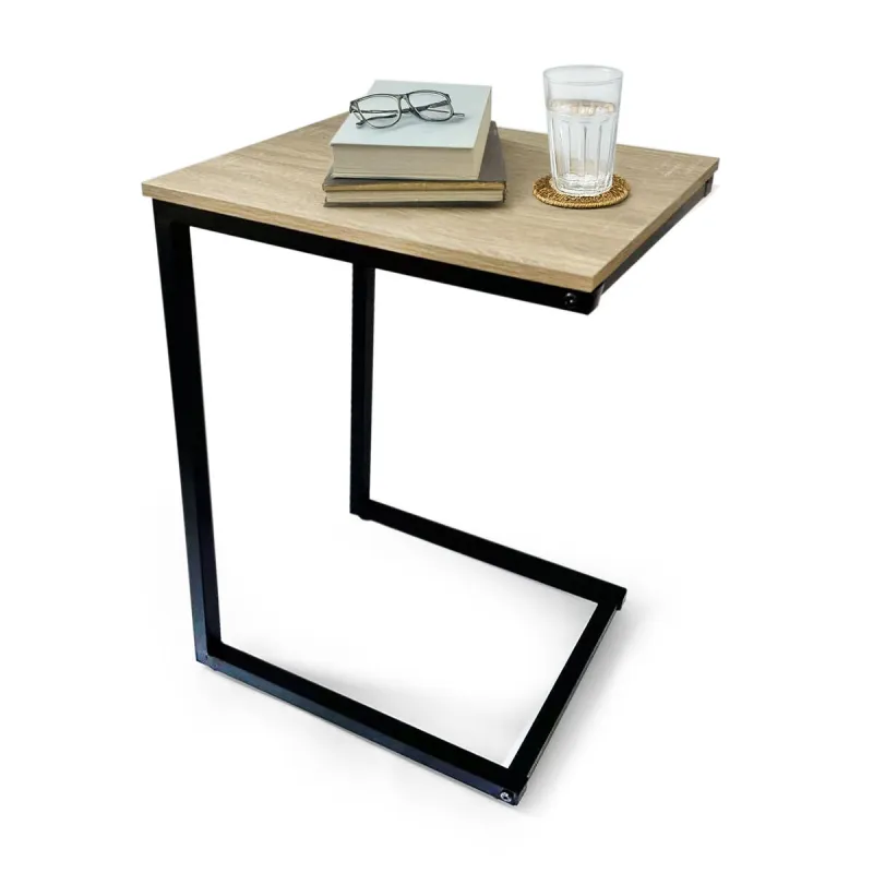Side table MobleKit Brown Black 40 x 30 x 60 cm Wood Metal (3 Units)